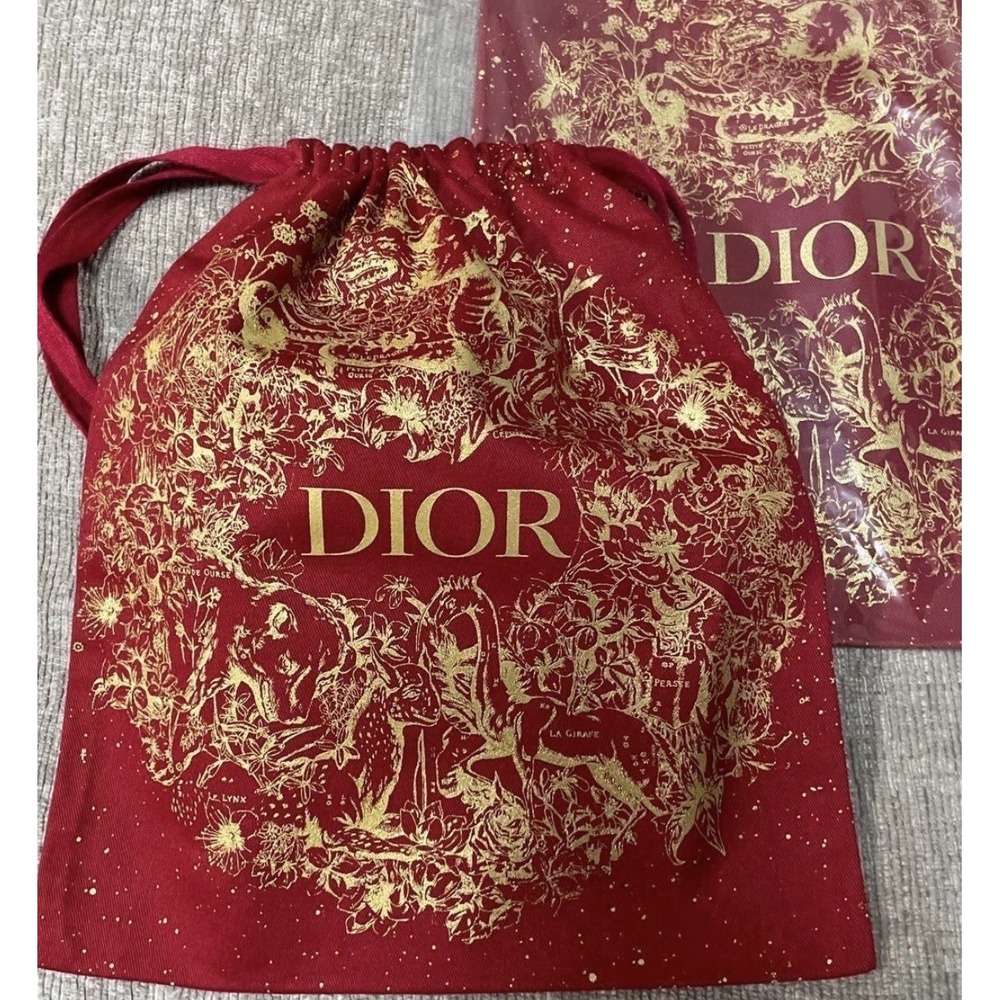 Christian Dior Constellations Red 2023 Chinese Lunar New Year Drawstring Bag (2)